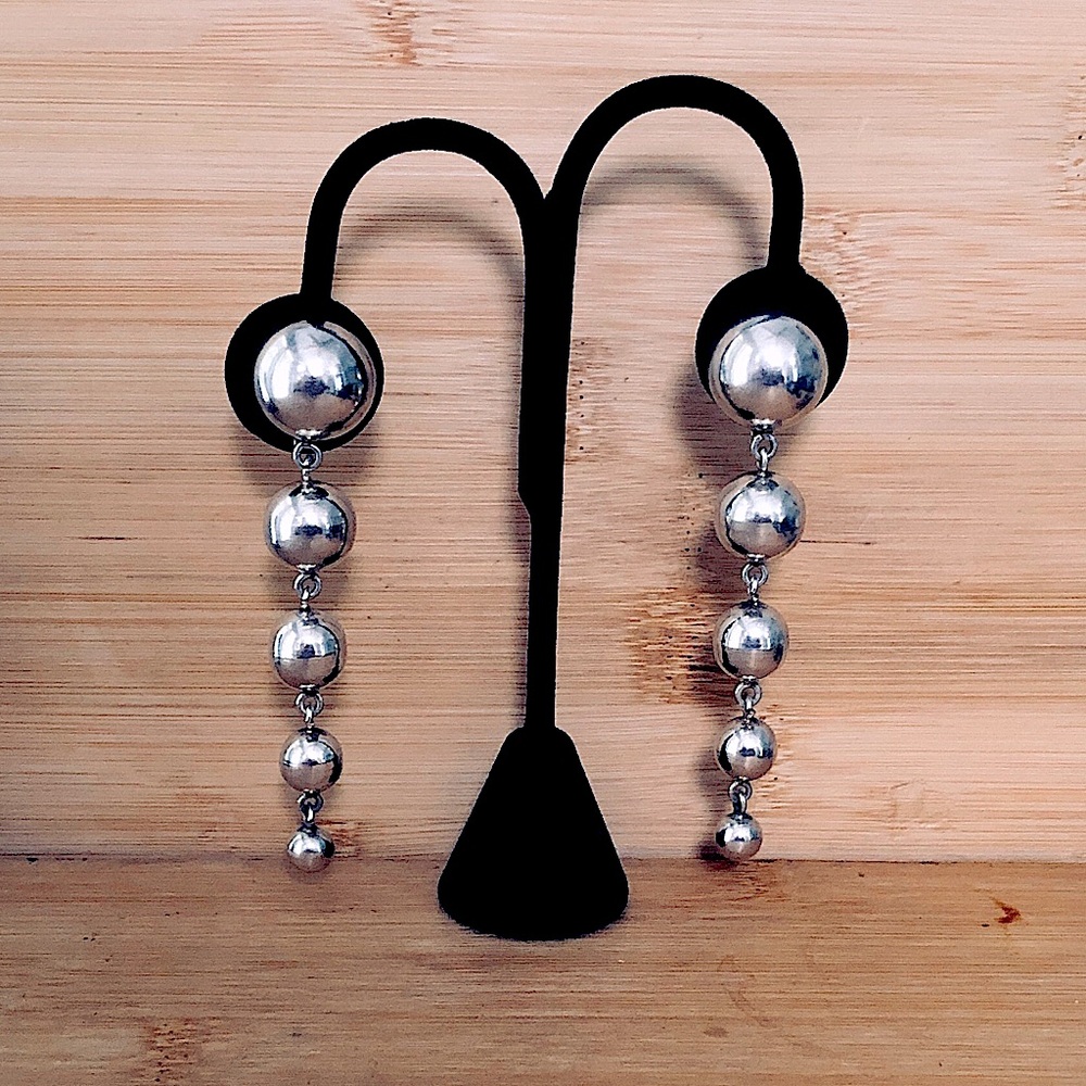 $196 Southwest Stud Dangle Earrings Sterling 26 Grams Marked TM-192 MEXICO 925